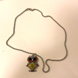 Indie owl crystal necklace